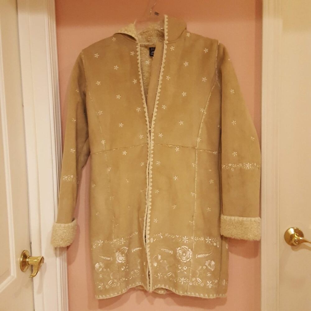 GAP GIRLS FAUX SUEDE BEIGE COAT GIRLS XXL 14-16
